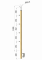 Dřevěný sloup, boční kotvení, 4 řadový, průchozí, vnější, vrch pevný (ø42 mm), materiál: buk, broušený povrch s nátěrem BORI (bezbarvý)