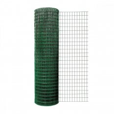 Svařované pletené síto se zeleným PVC obalem, ø pletiva: 1.05mm, ø pletiva s PVC: 1.45mm, oko: 25.4x25.4mm, celkový rozměr: Výška x Šířka 1x25m