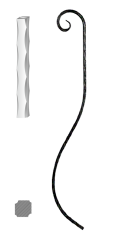 Kovaná výplň zábradlí H 1000xL160mm,12x12mm,válcovaná ocel