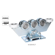 Vozík regulovatelný pro profil 80 x 80 x 5 mm, ocelová kolečka 8 ks