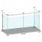 Nerezový sloup, vrchní kotvení, výplň: sklo, pravý, vrch pevný, (ø 42.4x2mm), broušená nerez K320 /AISI304