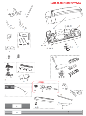 041A4038 napínací mechanismus kolejnice