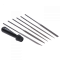 6 dílná sada jehlových pilníků, délka 200mm, sek 2, plastový držák