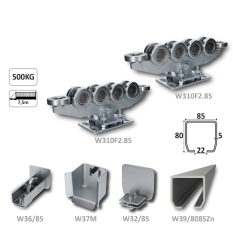 Samonos do 500 kg/7,5 m, profil 80 x 85 x 5 mm s otvormi, Zn