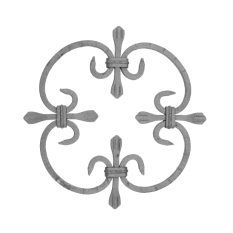 Kovářský ornament H 250 x L 250 mm, 8 x 8 mm