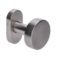 Koule plochá ke klice s oválnou rozetou, pevná, bal.: 1 ks, broušená nerez K320 / AISI304