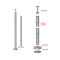 Nerezový sloup, vrchní kotvení, 5 děrový, rohový: 90°, vrch pevný, (ø42,4x2 mm), broušená nerez K320 / AISI304