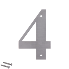Číslo domovní 4, (127x1.5mm), s dírami, broušená nerez K320 / AISI 304