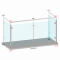 Nerezový sloup, vrchní kotvení, výplň: sklo, rohový: 90°, vrch pevný (ø42,4x2 mm), broušená nerez K320 / AISI316