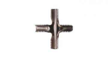Nerezová lisovacia spojka (tvar +) pre dve 3.0mm lanká