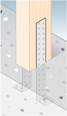 úhelník kotevní 300x40x40mm, 2,0mm, pozink, díry průměr 5mm-34ks