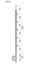Nerezový sloup, boční kotvení, 5 řadový průchodný, venkovní, vrch pevný (ø 42,4x2 mm), broušená nerez K320 / AISI304
