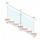 Nerezový sloup, boční kotvení, výplň: sklo, průchozí, vrch nastavitelný (ø 42,4x2 mm), broušená nerez K320 / AISI316