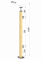 Dřevěný sloup, vrchní kotvení, výplň: sklo, pravý, vrch pevný (40x40mm), materiál: buk, broušený povrch s nátěrem, BORI (bezbarvý)