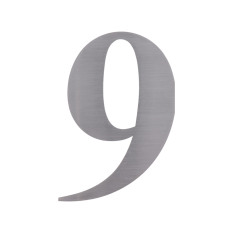 Číslo domovní 9, (127x1.5mm), s 3M páskou, broušená nerez K320/AISI 304