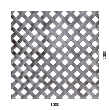 Děrovaný plech - tkanina Fe, díra: 10x10 mm, rozteč: 18 mm (1000x2000x1,0 mm)