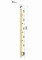 Dřevěný sloup, boční kotvení, 4 řadový, průchozí, vnitřní, vrch nastavitelný (ø 42mm), materiál: buk, broušený povrch s nátěrem BORI (bezbarvý)
