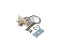 Sada odblokování sekčních vrat z vnější strany s ocelovým lankem a zámkem