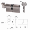 Cylindrická vložka EURO 30/30mm s knoflíkem, niklová, 3 klíče, šroub M5x65mm