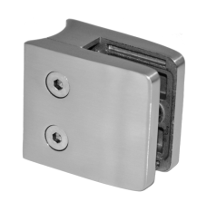 DOPRODEJ! Svorka skla na trubku ø 42,4 mm (55x55x35 mm), broušená nerez K320 / AISI304, balení neobsahuje gumičky na sklo