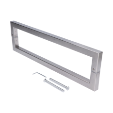 Madlo na dveře, L = 420 mm, broušená nerez AISI 304