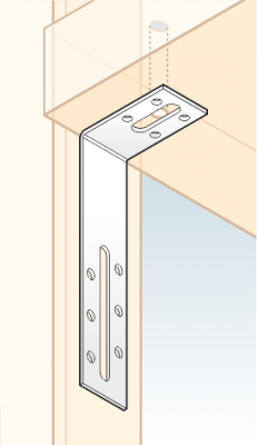 úhelník nastaviteľný 120x55x30mm, 2,0mm, pozink, diery 5mm-10ks, díry 6,5/58,5mm-1ks, 8,5/21,5mm-1ks