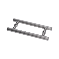 Nerezové madlo na dveře (296 mm / ø25 mm), na sklo 8-12 mm, broušená nerez K320 / AISI304