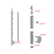 Nerezový sloup, boční kotvení, 5 řadový průchodný, vnitřní, vrch nastavitelný (ø 42,4x2 mm), broušená nerez K320 / AISI304