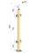 Dřevěný sloup, vrchní kotvení, výplň: sklo, průchozí, vrch nastavitelný (40x40 mm), materiál: buk, broušený povrch s nátěrem BORI (bezbarvý)