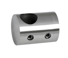 Držák tyče ø 14 mm (koncový-pravý) plochý (30x22 mm), broušená nerez K320 / AISI304