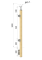 Dřevěný sloup, boční kotvení, výplň: sklo, koncový, levý, vrch pevný (40x40mm), materiál: buk, broušený povrch s nátěrem BORI (bezbarvý)