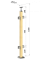 Dřevěný sloup, vrchní kotvení, výplň: sklo, průchozí, vrch pevný (40x40 mm), materiál: buk, broušený povrch s nátěrem BORI (bezbarvý)