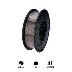 Svařovací drát /AISI 308L (0.8 mm) 5 kg, pro svařování MIG-MAG nerez