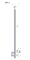 Nerezový sloup, boční kotvení, bez výplně, vrch nastavitelný (ø 42,4x2 mm), broušená nerez K320 / AISI304