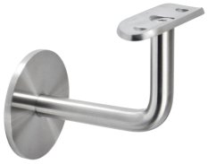 Držák madla na stěnu na trubku ø 42,4 mm bez děr, zadní vnitřní závit M6, broušená nerez K320 /AISI304