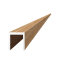 U profil 20.5x22mm, L-6000mm, práškový lak, struktura BUK