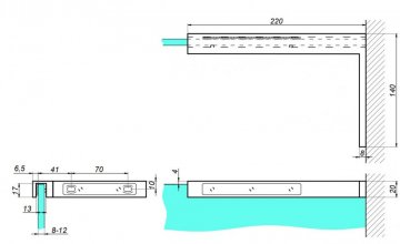 C500RG - Stabilizační rohovník sklo - zeď