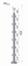 Nerezový sloup, vrchní kotvení, 6 řadový, rohový: 90°, vrch pevný (ø42,4x2 mm), broušená nerez K320 / AISI304