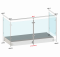 Nerezový sloup, boční kotvení, výplň: sklo, průchozí, vrch pevný (ø42,4x2 mm), broušená nerez K320 / AISI316