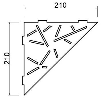 Rohová police do koupelny, broušená nerez AISI 304 / K320
