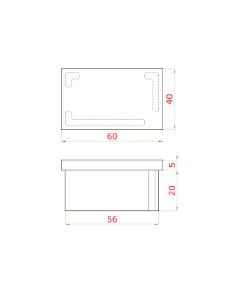 Ukončení - zátka na jekl (60x40x2.0) mm broušená nerez K320 / AISI304