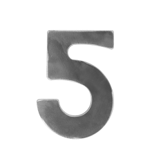 Číslo domovní 5, 120x80x3mm hladké, bez povrchové úpravy