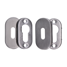 Ovální rozeta na cylindrickou vložku (62x32mm), bal.: 1 pár, broušená nerez K320 /AISI304, spodní část nerez