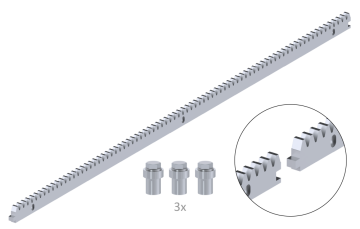 Hřeben kovový 30 x 10 mm, 3x úchyt + šrouby, 1000 mm, Zn, max. do 1700 kg, se zámkem