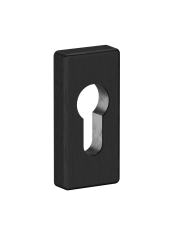 Hliníková rozeta, cylindrická vložka, broušený černý elox