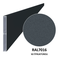 Profil 160x16mm, L-6000mm, práškový lak, struktura RAL7016