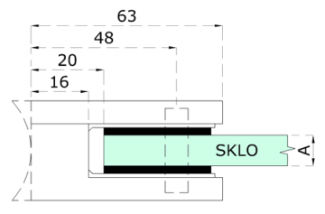 Gumička na sklo 10 mm, balení: 2 ks / k držáku EB1-0102, EB1-4102