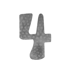 Číslo domovní 4, 120x80x3mm zdobené, bez povrchové úpravy
