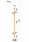 Dřevěný sloup, vrchní kotvení, výplň: sklo, průchozí, vrch pevný (ø 42mm), materiál: buk, broušený povrch bez nátěru