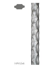 Tyč plochá plná 12x6mm, čierna S235, zdobená po hranách L=6000mm, cena za KUS